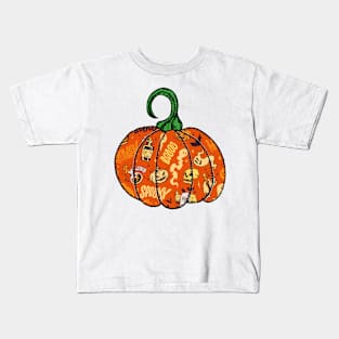 Halloween Vintage Spells and Potions Ghosts and Pumpkins Bat Kids T-Shirt